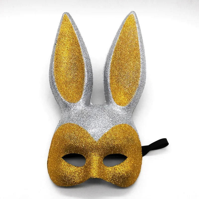 Masque de lapin demi-visage pour femme, masque de lapin pour fille, masque de jeu sexy, costume d'Halloween, danse de bar et de fête