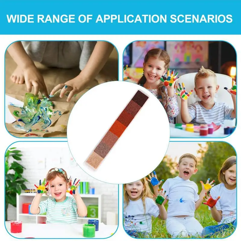 Regenbogen Farbe Tinten pads Set Farbverlauf wasch bar 7 Farben Finger Stempel kissen lange Streifen Design mehrfarbige Tinten stempel Pads für die Karten herstellung