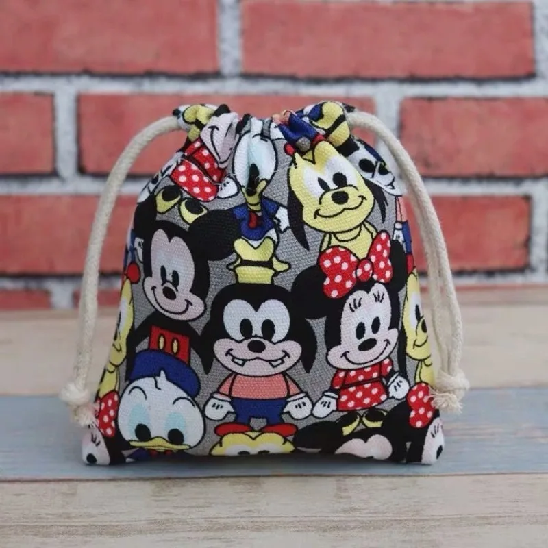 

Женская сумка Disney с Микки Маусом, холщовая большая вместительная сумка для девочек на выход, сумка для хранения косметики на шнурке