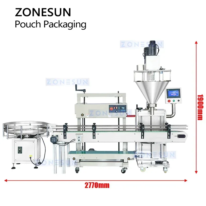ZONESUN Pulver Auslauf Beutel Verpackung Schneckenfüllbeutel Versiegelung Verpackungsmaschine Stand Up Pounch Verschließmaschine ZS-FAL180Z1