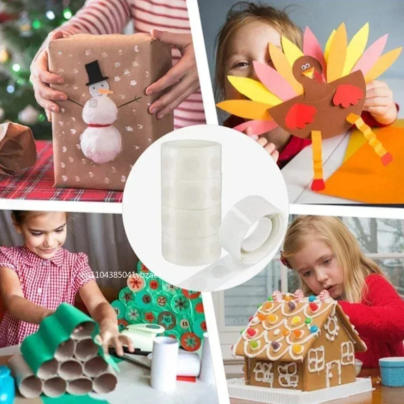 Double Sided Clear Sticky Point Tape Balloon Glue Dot Adhesive Balloons Glue Sticker for Christmas and Halloween Decorations