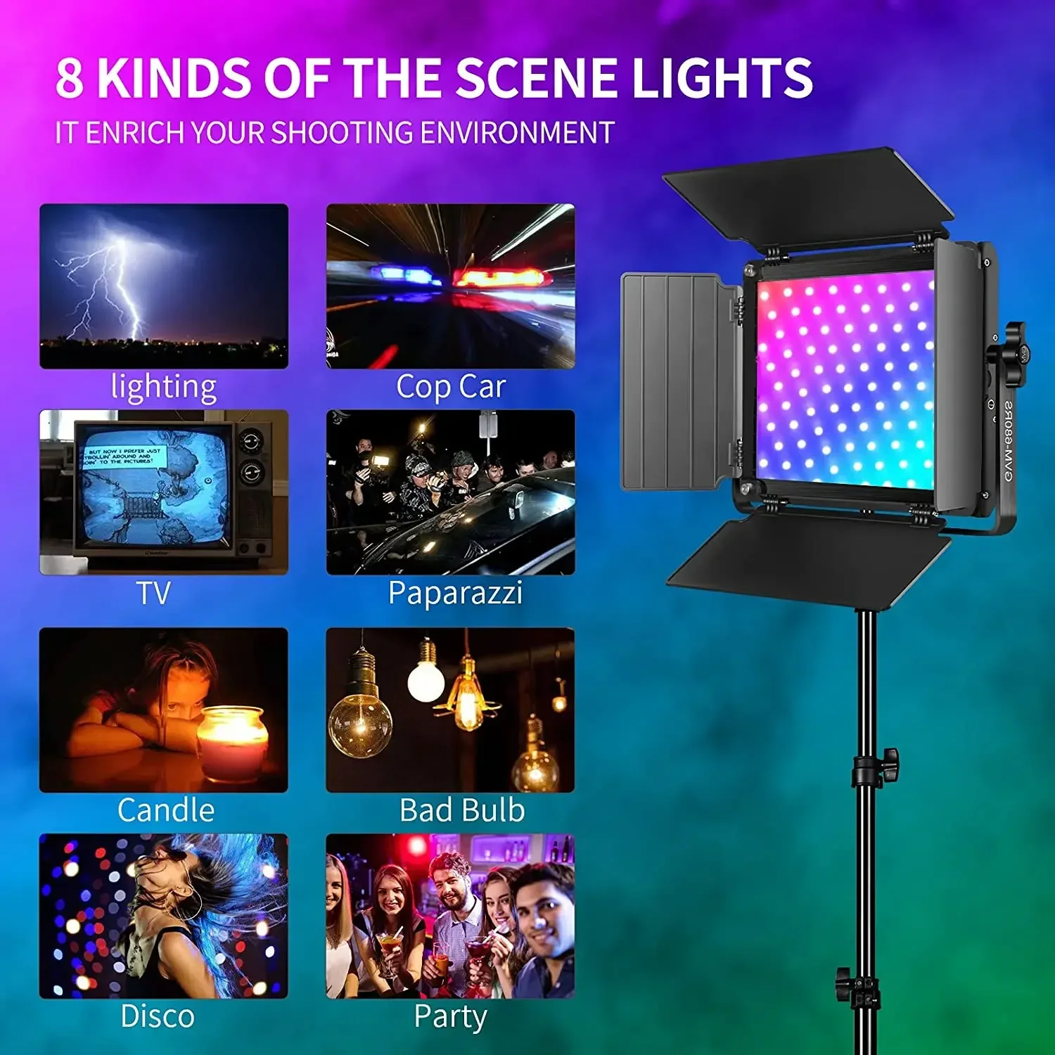 GVM-680RS 50W RGB LED Video Light Kit GVM 680RS Dimmable Dual Color Soft Panel Photography Lighting with APP Smart Control