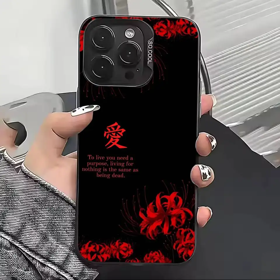 Funda de Teléfono Tokyo G-Ghoul 12Red s-spider lily-y para iPhone 17,16,15,14,13,12,11Plus,Pro Max,XS, Interior Plateado 6
