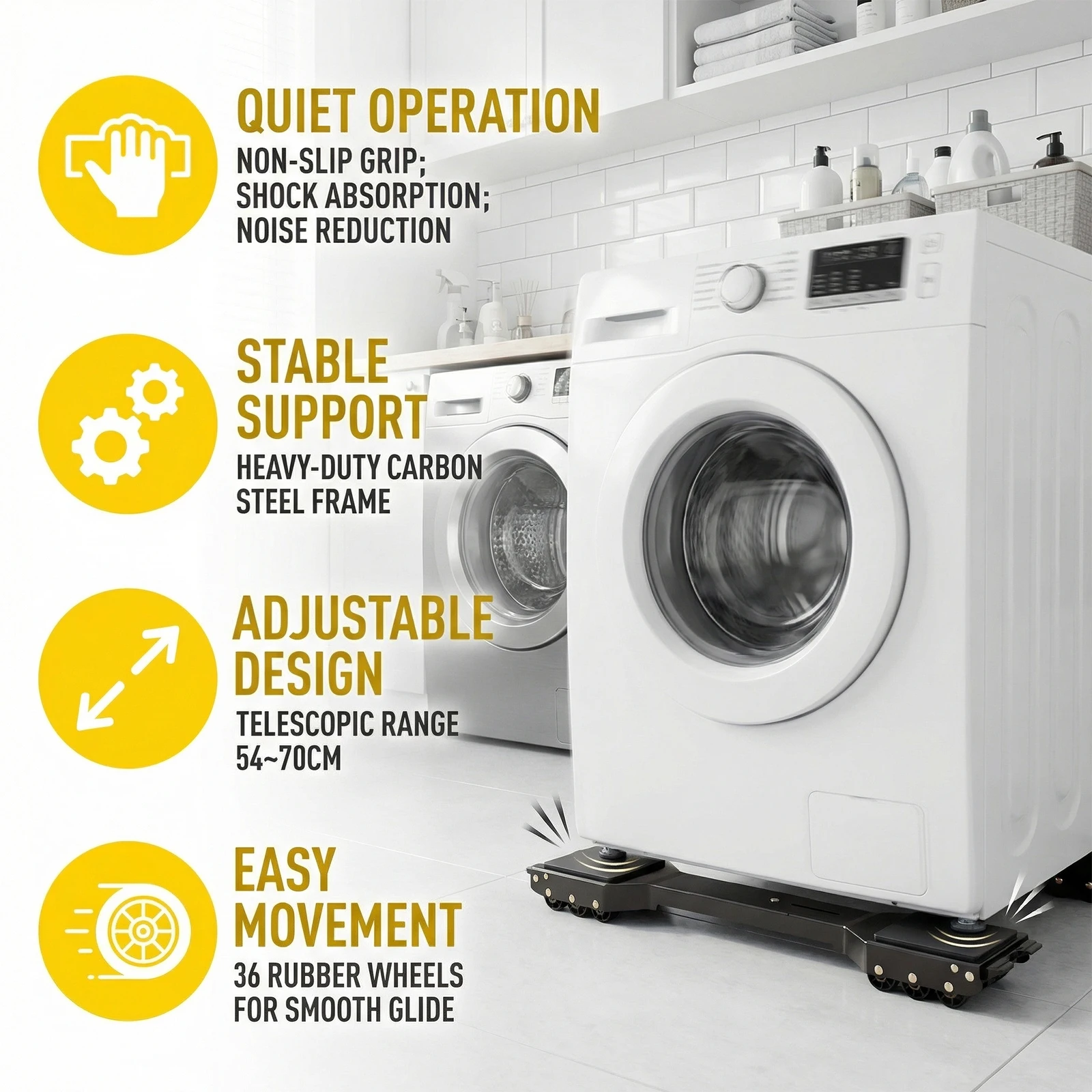 

Комплект из 2 мобильных подставок для стиральных машин с колесами, регулируемые 21-28 дюймов, грузоподъемность 700 фунтов, для перемещения кухонных холодильников и сейфов