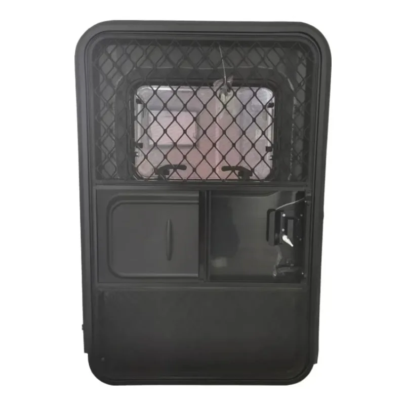 Top Sale And Tint Tempered Glass Passenger Side & Driver Side Black Caravan Trailer Door With Screen Door