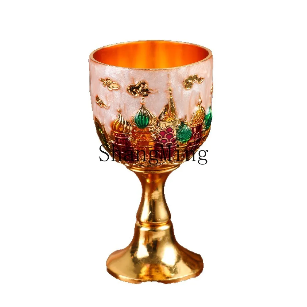 

PYH retro light luxury wine glass rose castle wine glass home office decoration small ornaments Baijiu cup creative