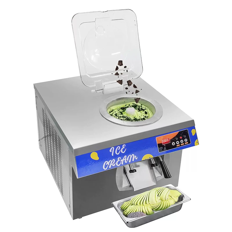 

New Commercial Automatic Countertop Ice Cream Machine, 24 L/H Hard-Serve Ice Cream Mixer, 6 L Mixing Bowl, Stainless(Customized)