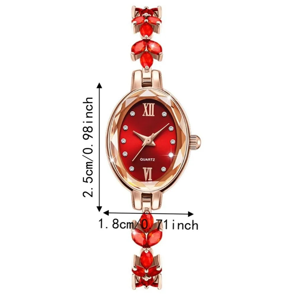 Rhinestone Quartz Watches Diamond Studded Watch Strap with Adjustable Bracelet Rotundity Shaped Watch Wrist Decoration - view 6