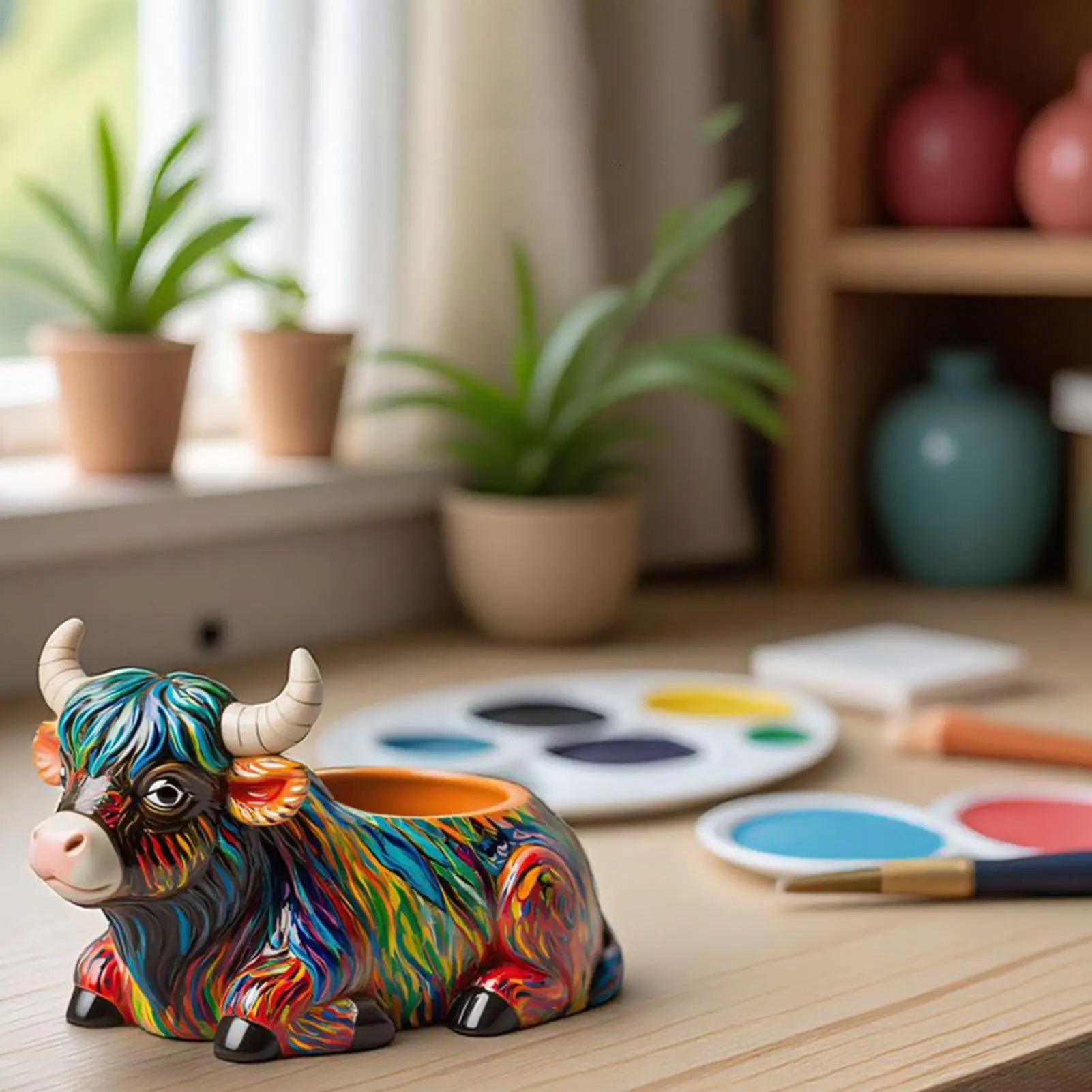 Cow Mold Cow Statues Home Decor Mould 3D Ornament Cute Lying Down Mold for Classroom School Christmas Lawn Yard Farmhouse Garden