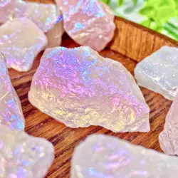1PC High Quality Aura Rose Quartz Raw Stone Natural Crystal Raw Stone,Gemstone Jewelry,Glitter, Healing Crystal, Birthday Gift