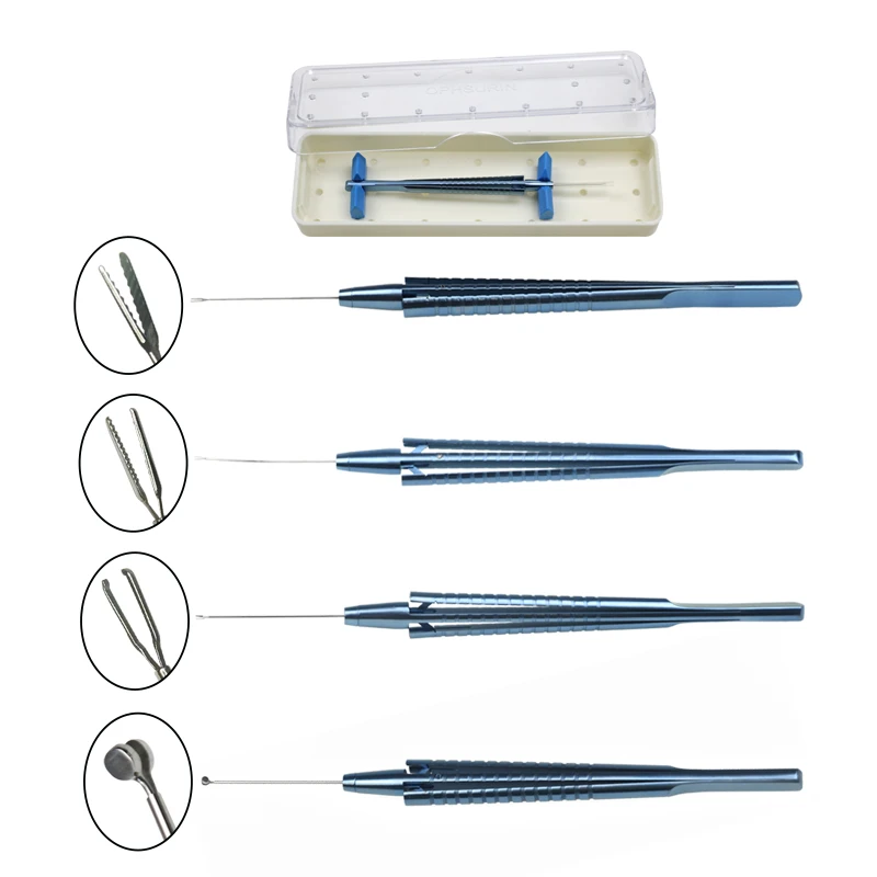 GREATLH Capsulorhexis Forceps with Box Retional Forceps Intraocular Titanium Alloy Ophthalmic Eye Instrument