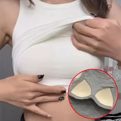 Top corto sin costuras para mujer, Sujetador deportivo de una pieza, lencería, ropa interior femenina, chaleco de verano, en el pecho con almohadillas camisola, Y2k