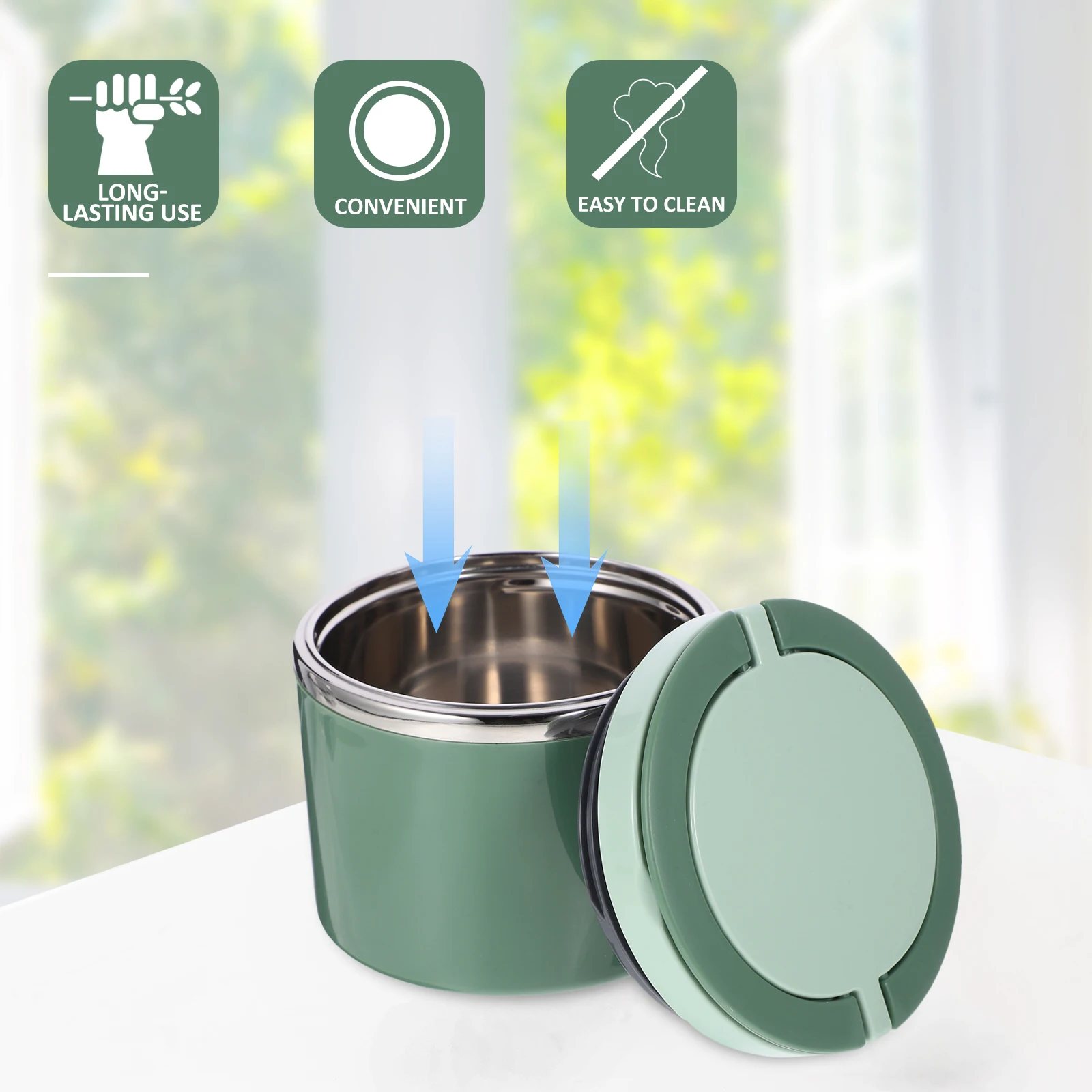 

Portable Soup Cup 500Ml Insulated Leakproof Food Grade Oatmeal Container Anti-Slip Handle Breakfast Lunch Meal Prep Sealed Soup