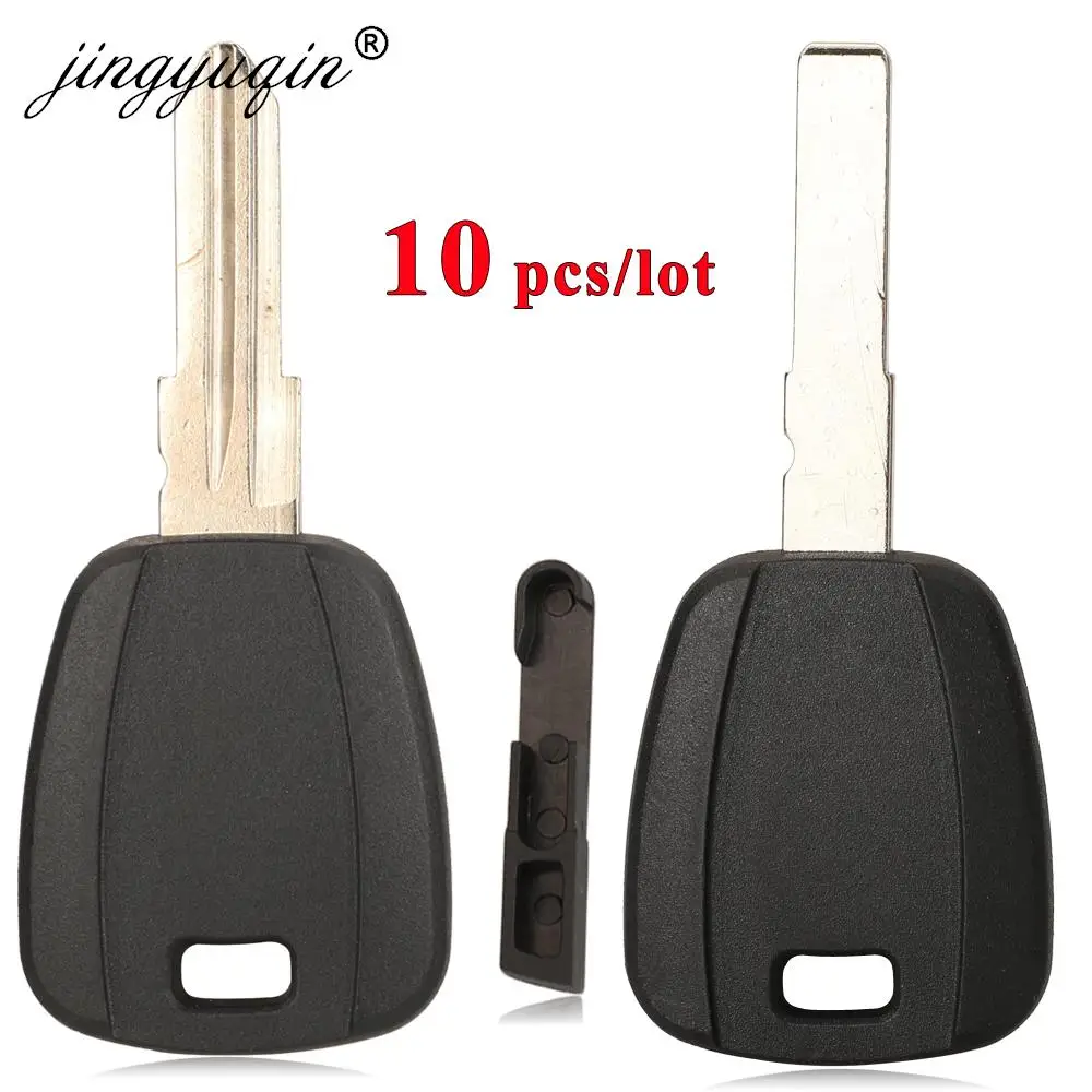 jingyuqin 10pcs For Fiat Key Shell Black Blank For Fiat 500 Ducato Transponder Key Uncut SIP22 /GT10/GT15R Blade Replacement