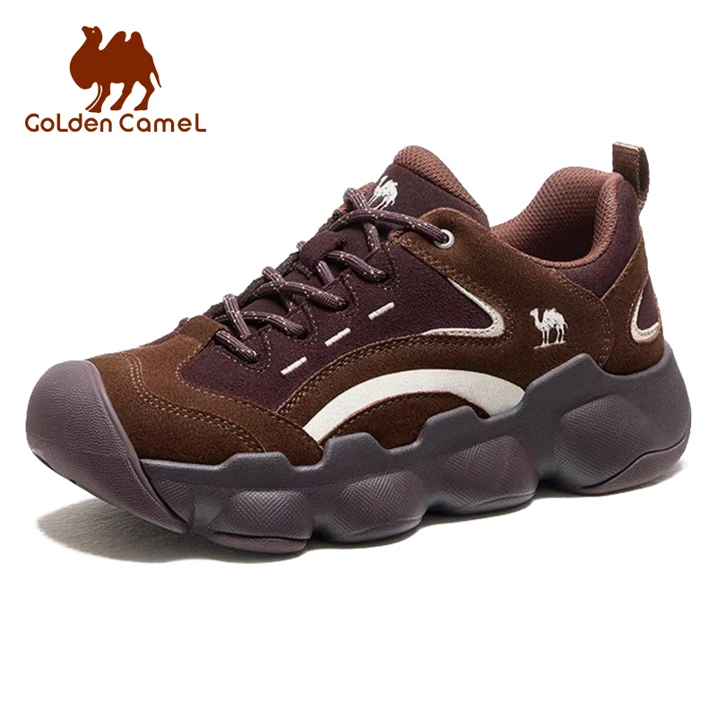 

GOLDEN CAMEL Women's Casual Shoes Outdoor Suede Sports Walking Shoes for Women Comfortable Thick-Soled Wear-Resistant Hiking
