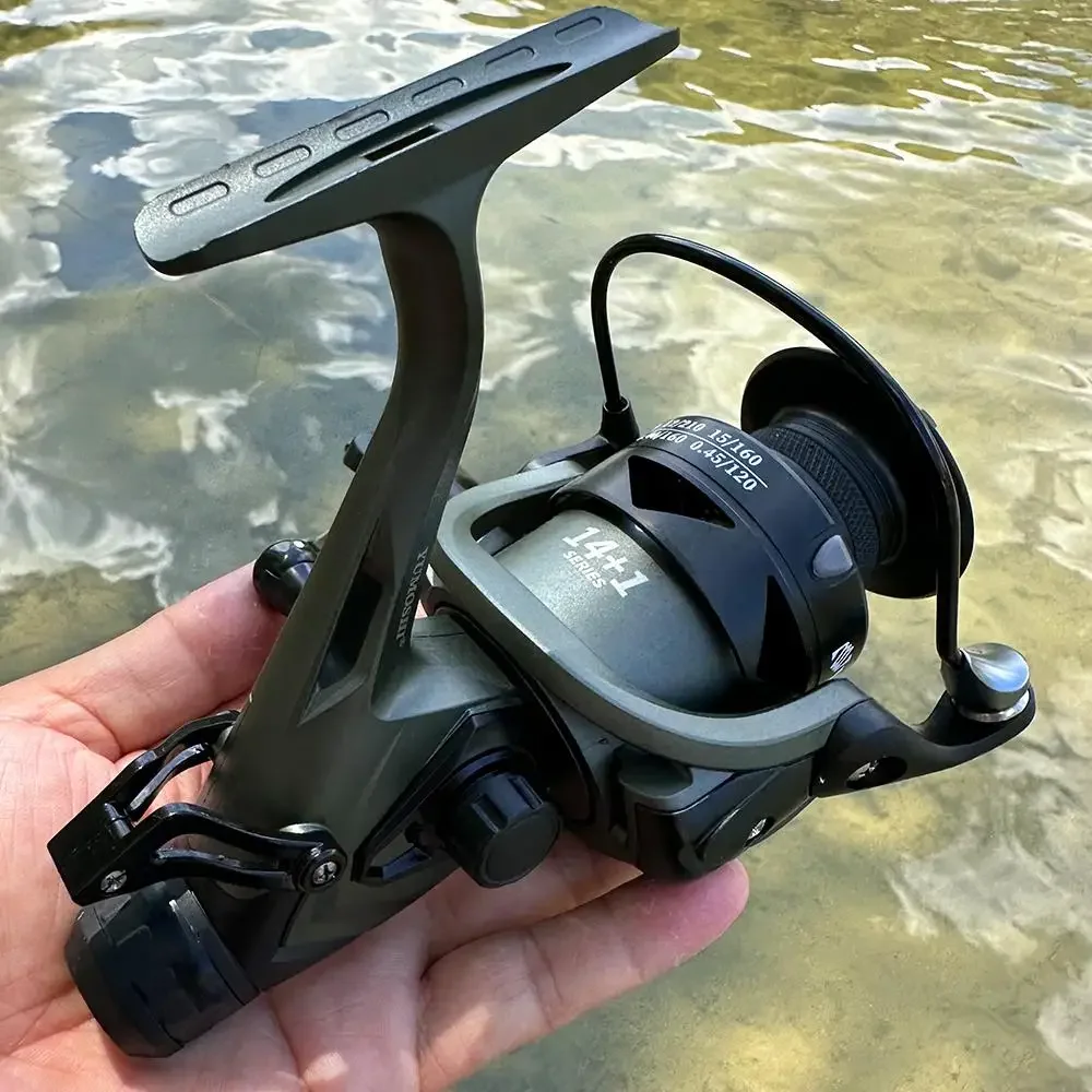 Dual Brake Spinning Reel Lightweight Front Rear Brakes Aluminum Alloy Spool All Waters Fishing Tackle Brake Wheel