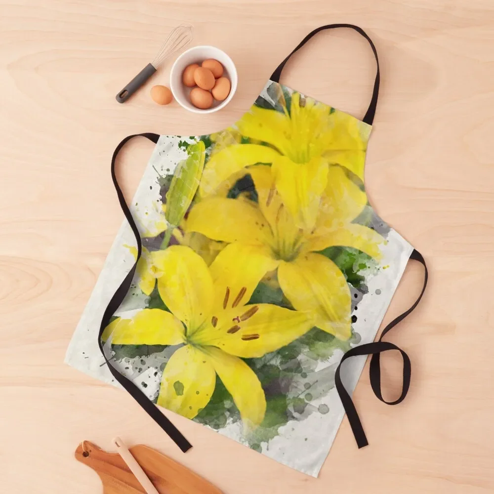 

Lily Watercolor Apron Kitchen Chef Salon Kitchens For Men Apron