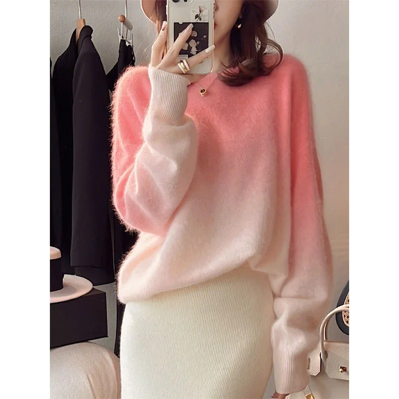 Adueated اللون طويل Sve تريكو جولة Ne البلوز ملابس داخلية غير رسمية قاعدة طبقة فضفاضة تناسب الخريف جديد Sle الشباب #1