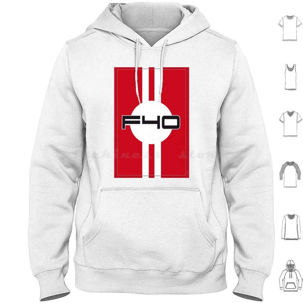 F40 Racing Design Hoodie Cotton Long Sleeve Famous Colour Racing Speed Driver Racetrack Monza Daytona Winner Motor Racing