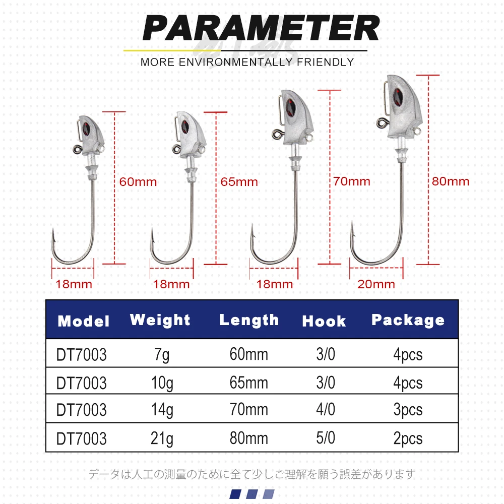 D1 New Zinc Alloy Hook 7g 10g 14g 21g Head Jig Weight Strong and Sharp Fishing Tackle of Environmental Protection Materials - Detail 1