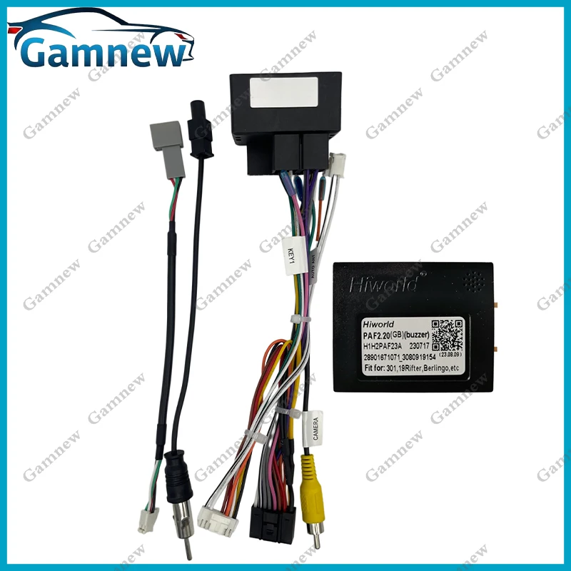 Car 16pin Wiring Harness Adapter Canbus Box Decoder Android Radio Power Cable For Peugeot Traveller Partner Rifter Tepee Citroen