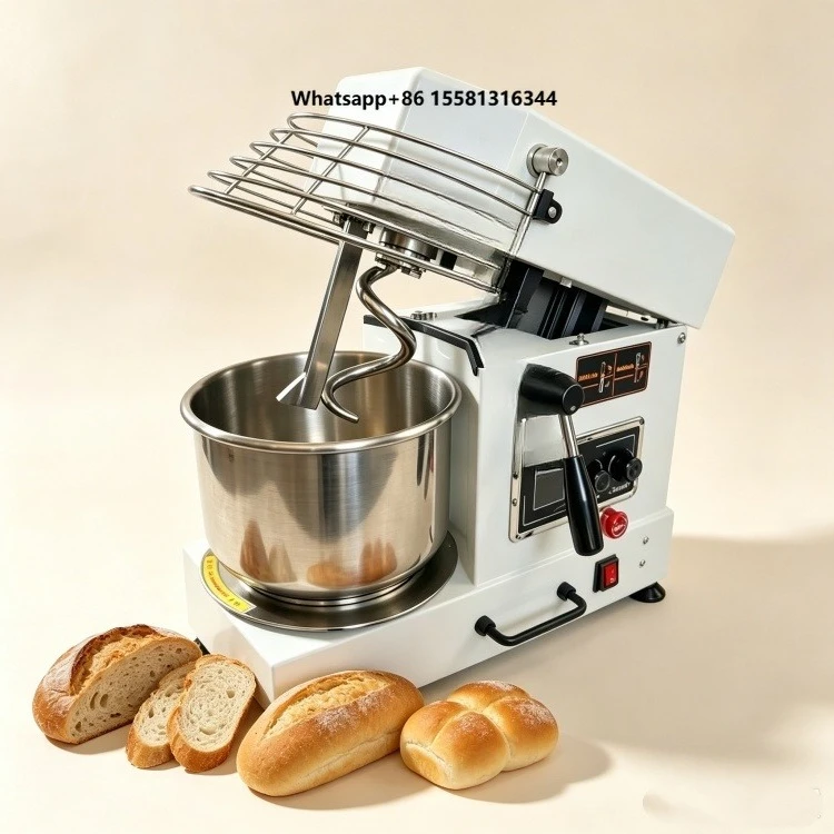 5L Bread Dough Mixer Machine Small Commercial Spiral Dough Kneader 550W Detachable Bowl Bakery Bread Making Machine