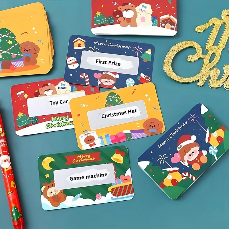 80pcs Christmas Scratch Off Cards Surprise Reveal Card with Golden Tickets Santa Claus Party Ideal for Xmas Bulk Scratch Cards view 4
