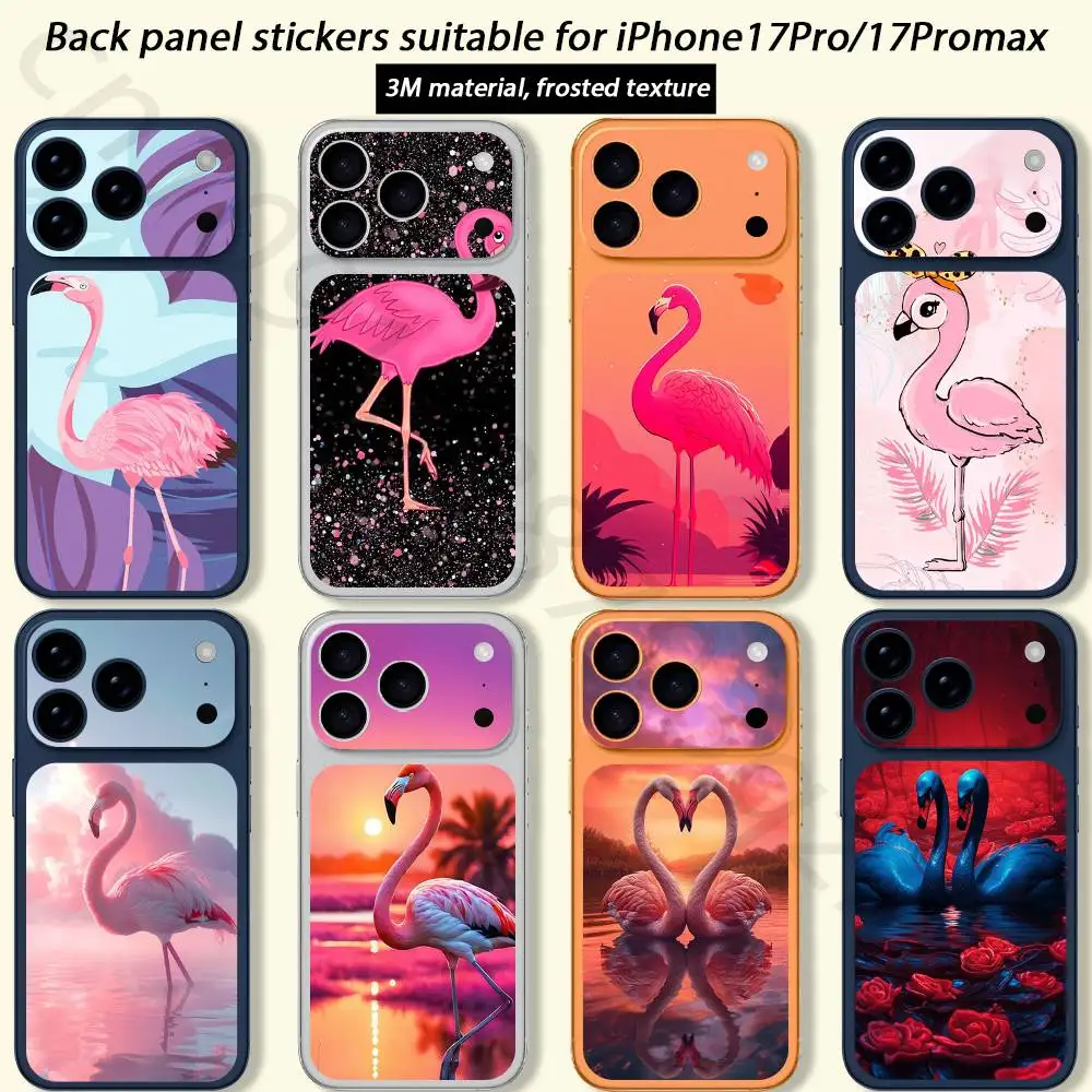 

Cute Pink Flamingo TICKET Decal Skin Wrap for iPhone 17 Pro or Pro max Protective Film for Back, Frame, Camera