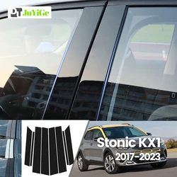 For Kia Stonic KX1 2017-2023 2018 2019 2020 2021 2022 Bright Black Carbon Fibre Window Door B C Sticker