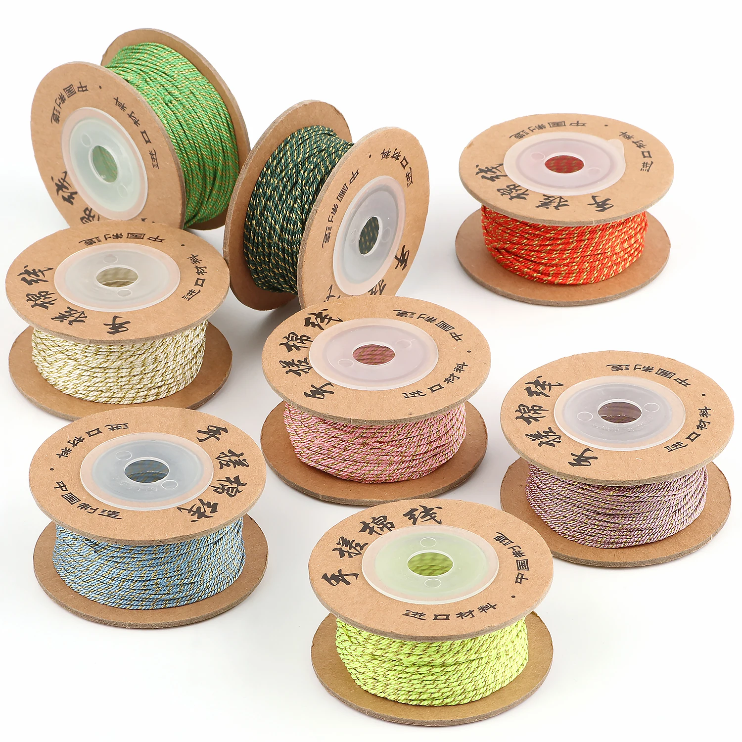 20meter/roll 1mm 3 Layer 100% Cotton Cord Rope Knot Macrame Cord Rope For Jewelry Making DIY Ethnic Bracelet Accessory Findings