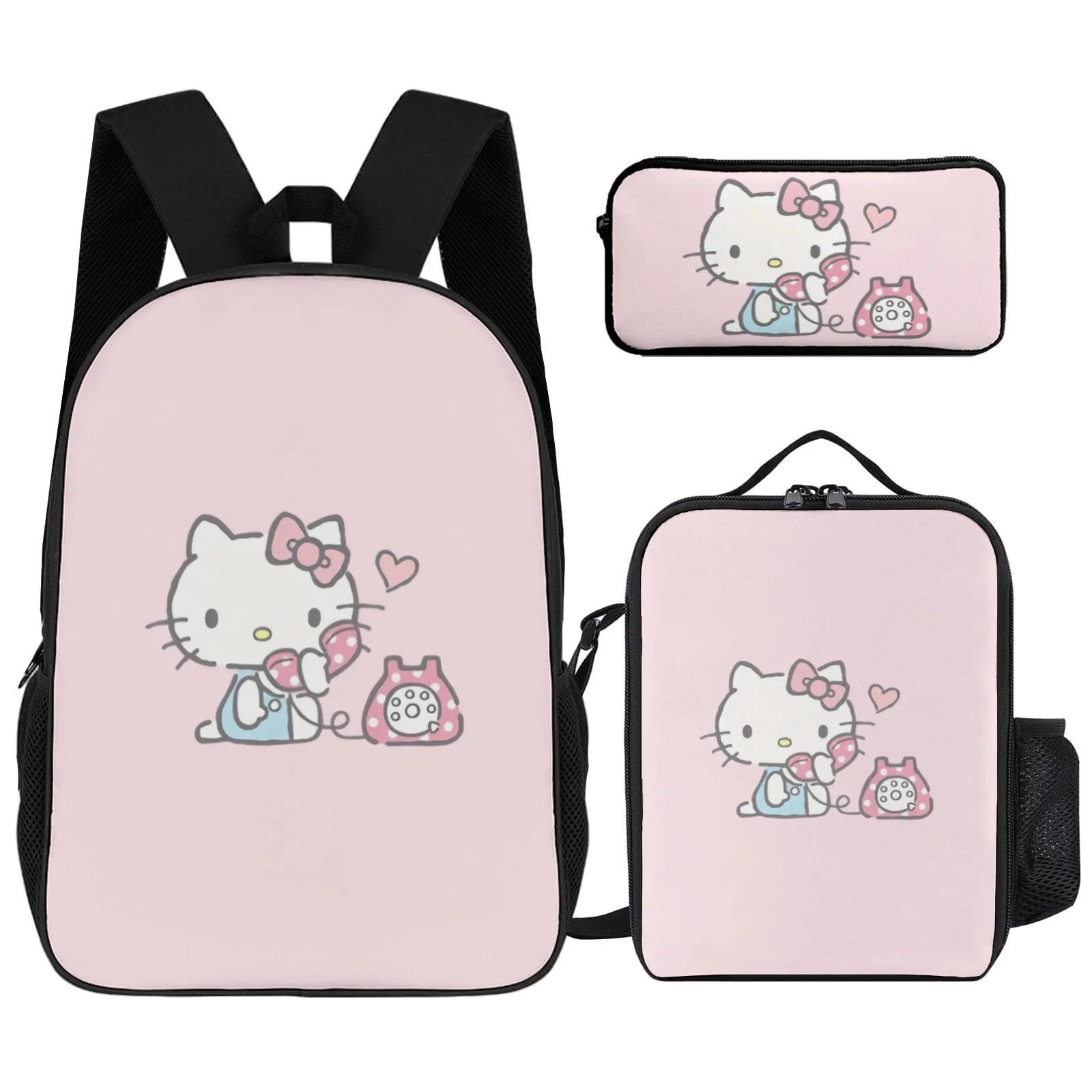 

Hello Kitty Mochila Escolar сумка для книг с принтом японские школьные сумки 17-дюймовый пенал школьный рюкзак сумка для обеда