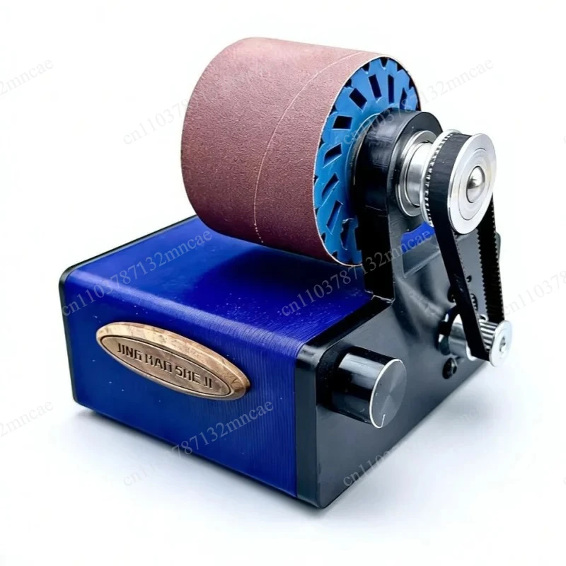 Sanding Wheel Desktop Electric Leather Polishing Machine Set Speed Adjustable Mini DIY Grinder with Wooden Wheel + Cloth Wheel