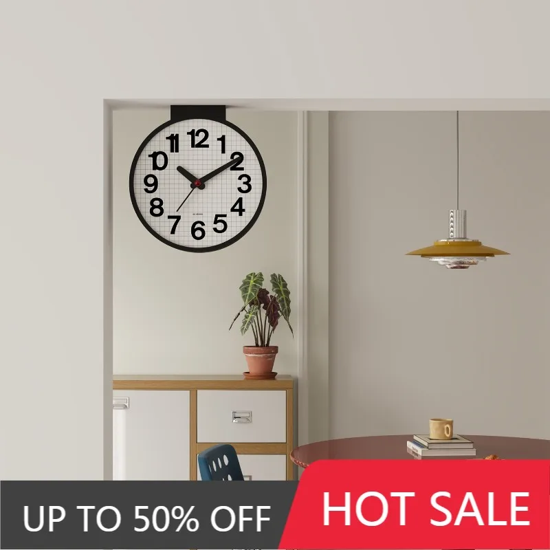 Corner Double Sided Wall Clock Modern Wall Watch Silent Luxury Aesthetic Mural Clocks Minimalist Elegant Living Room Watches