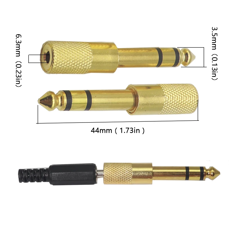【4-2PCS】3.5mm to 6.35mm Converter 6.35MM Male Plug to 3.5MM Female Connector Headphone Amplifier Audio Adapter Microphone