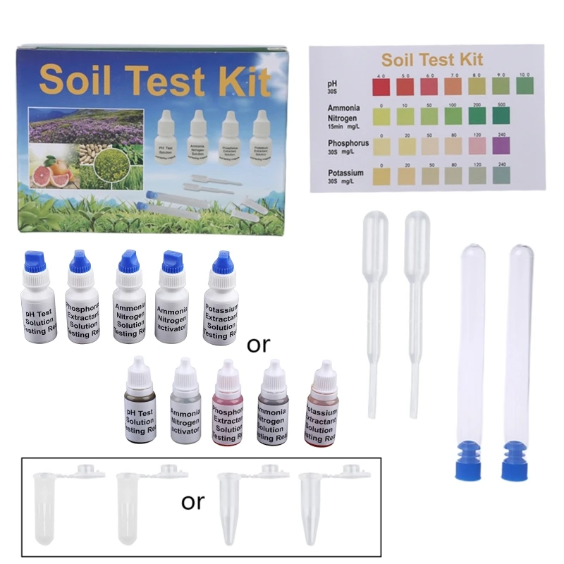 Soil PH Test Solution Phosphorus N1 Nitrate P1 Potassium K1 K2 Extractant Testing Reagent Kit Drop Shipping