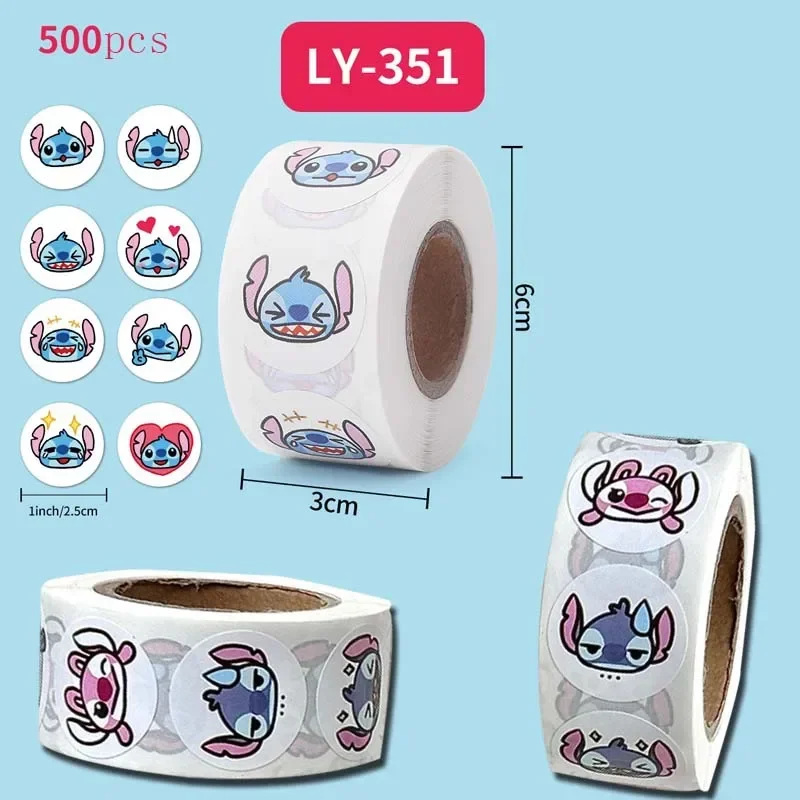 Disney Stitch 500pcs Sticker Cute Kids Reward Stickers Gift Label Tag Gift Teacher Encouragement Student Stationery Decoration