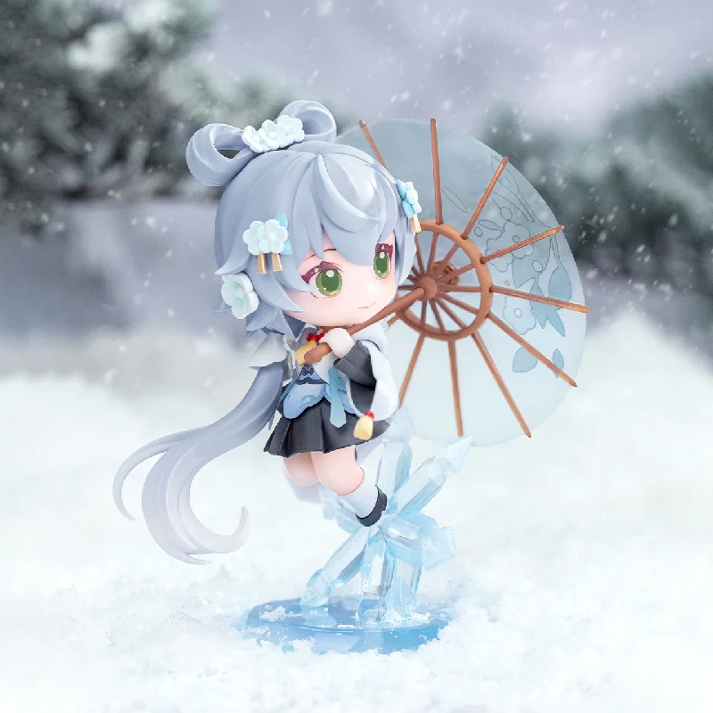 100% Original Qingcang Luo Tianyi Pear Blossom Snow Q Version Vsinger 10Cm Pvc Anime Action Figurine Model Toys for Girls Gift