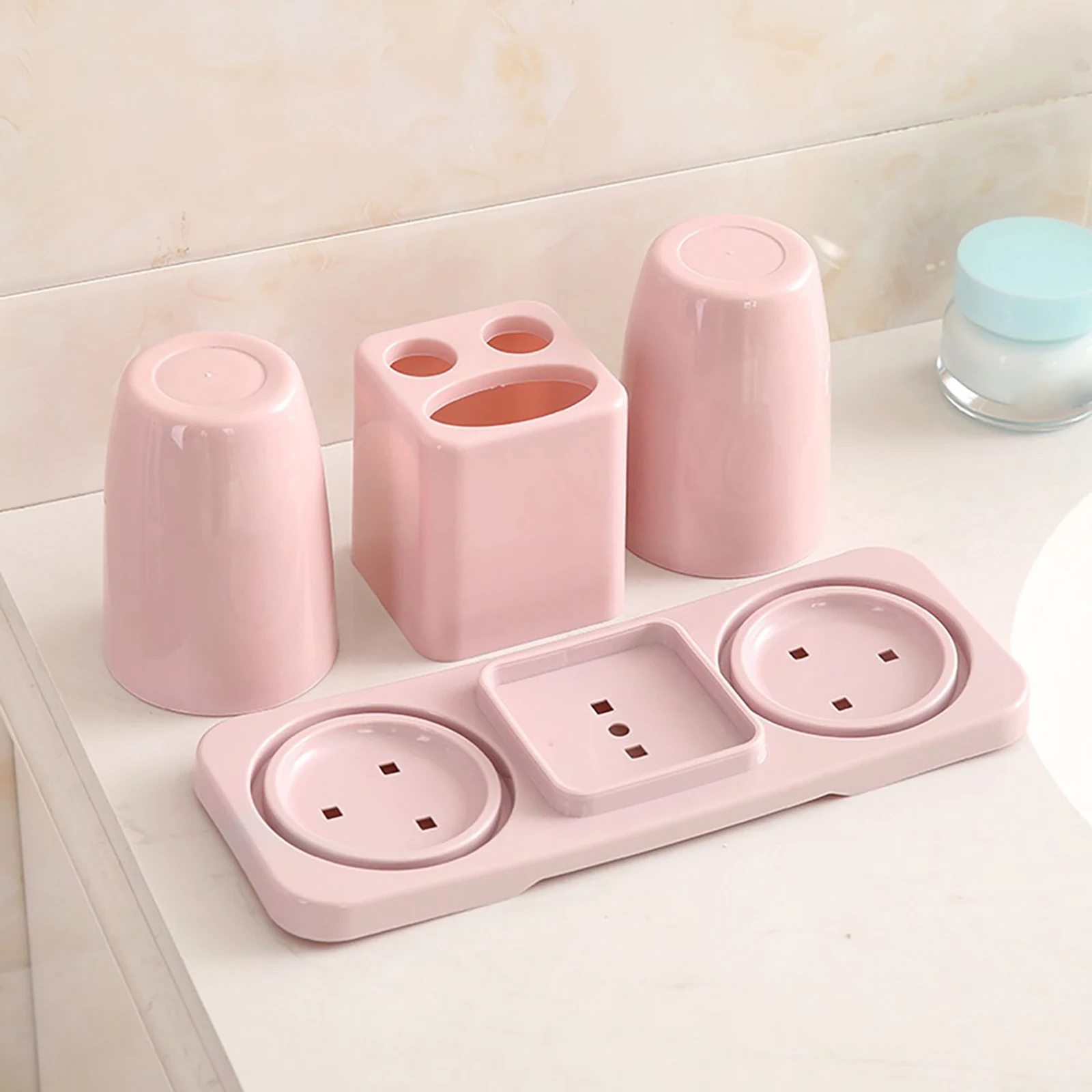 

Two Person Washing Cup Sets Couple Three Piece Set Bathroom Supplies Toothbrush Toothpaste Storage Holder Racks Organizer