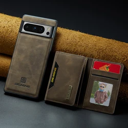 Luxury Magnetic Leather Wallet Case for Google Pixel 9 Pro 8 7 7A 6 6A Fold Pixel9 XL Pixel7 Kickstand Credit Card Holder Cover
