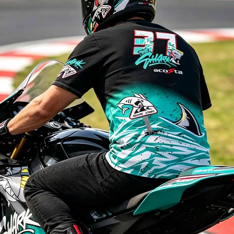 New Hot Selling No. 37 Motorcycle Fans Motorcycle Racing Men's and Women's Summer Casual Comfortable Short Sleeved T-Shirt
