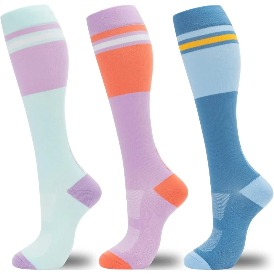 

Comprion Socks для женщин и мужчин, 3-парные градуированные носки с циркуляцией порт для медсестер