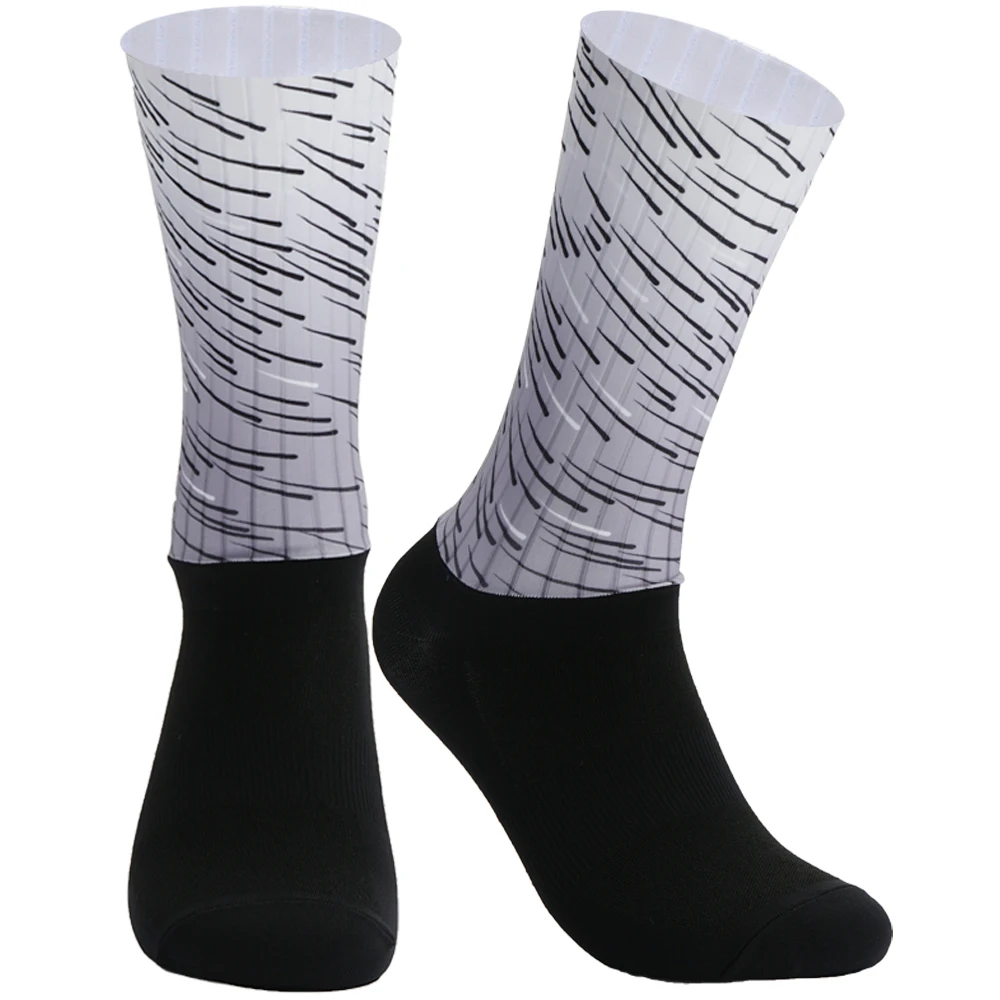 2023 Bike Team Aero Socks calzini da ciclismo antiscivolo senza cuciture calzini sportivi a compressione da corsa all'aperto