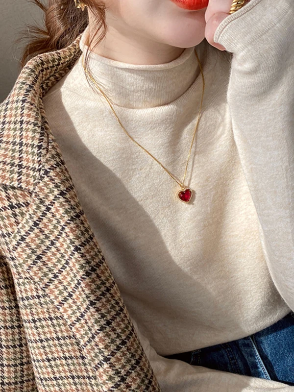 

Женская вязаная базовая кофта с высоким воротником для ношения под одеждой, осень-зима, новинка, без фирменной этикетки, модная, с защитой от солнца