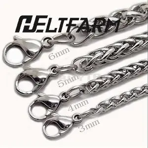 الرجال قلادة مجوهرات من صلب لا يصدأ عالية كانليتي مضفر ربط القمح سلسلة قلادة المرأة الشرير الصخرة السائق هدية الفضة 1 قطعة