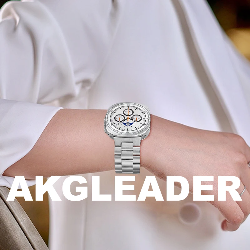 AKGLEADER stainless steel three watch band for Samsung galaxy watch 8 classic strap for 44mm watch bands for 7 Ultra 47mm strap