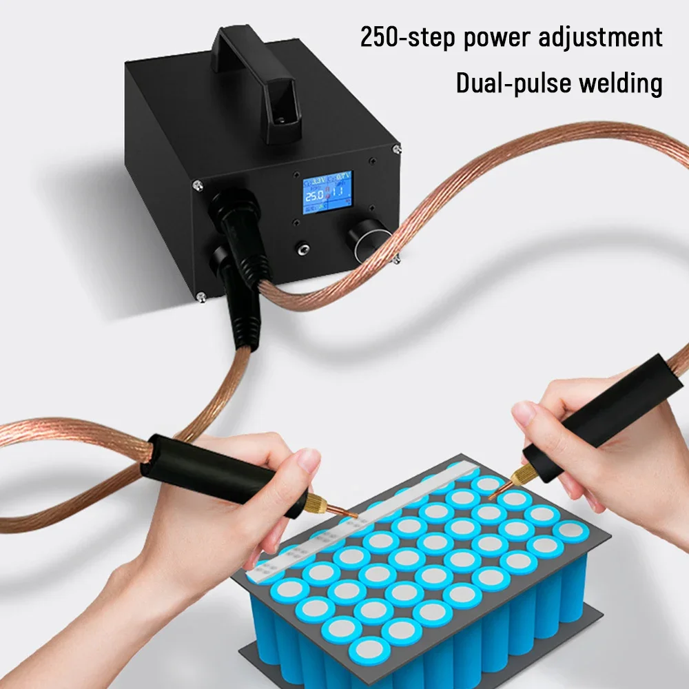 Portable Dual Farad Spot Welder 250 Gears Adjustable 3000F Capacitor Battery Spot Welder for 18650 Battery Adjustable Gear