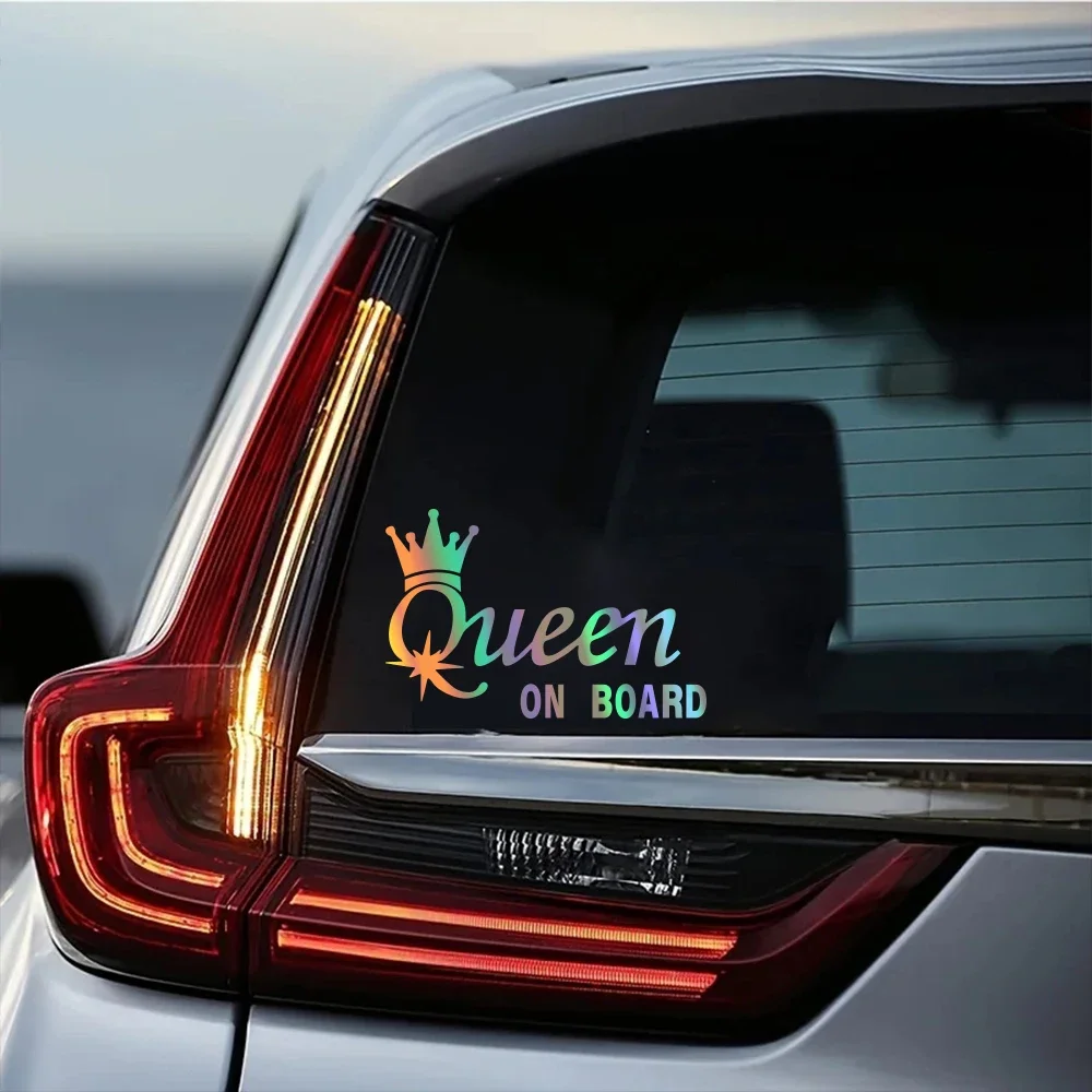 

Car Sticker Creative Crown Design QUEEN ON BOARD Vinyl Decal Waterproof Personalized Auto Body Styling Decorative Accessories