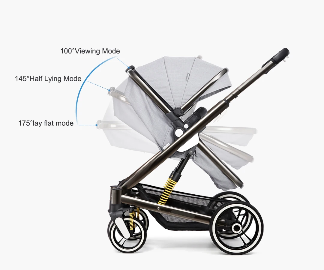 BEBELUX ST368 Adjusted Baby Strollers Foldable Stroller Baby Removable Carry Cot Baby Stroller 3 In1 With Universal Front Wheels