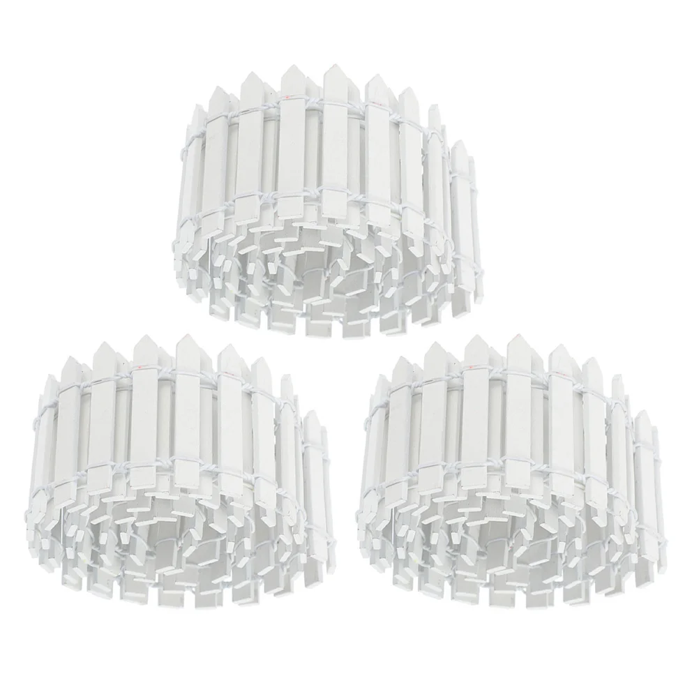 

3 Rolls Mini Wooden Fence Durable Non-Deforming for Micro Landscape Garden Decoration DIY Small Fence Adornments