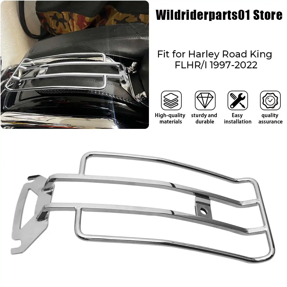 

Motorcycle Part Rear Luggage Rack Carrier Solo Seat Heavy Duty Metal For Harley Davidson Electra Glide Standard-FLHTC 1998-2006